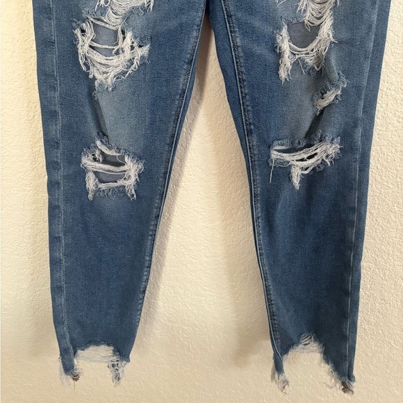 American Eagle Outfitters Blue High Rise Distressed Jeans - Picture 2 of 10